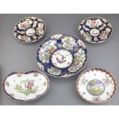 Lot 299A - Group of Five Worcester Dishes 18th Century...
