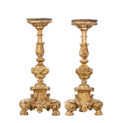 Lot 152 - Pair of Italian Baroque Style Gilt-Wood Altar...