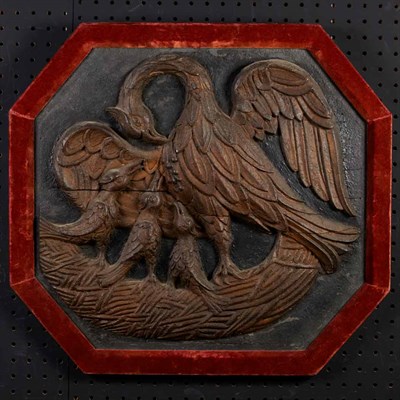 Lot 177 - Carved and Painted Wood and Composition Plaque...