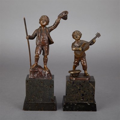 Lot 320 - Two Bronze Figures of Young Boys Late...