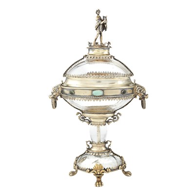 Lot 601 - Silver Gilt-Metal Mounted Rock Crystal Cup and...