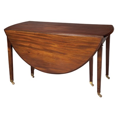 Lot 196 - George III Style Inlaid Mahogany Drop-Leaf...