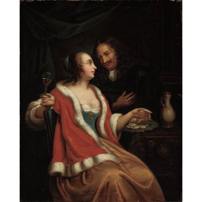 Lot 46 - Manner of Gerard ter Borch A Conversation Over...