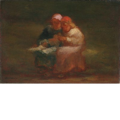 Lot 50 - Robert Loftin Newman American, 1827-1912 Girls...