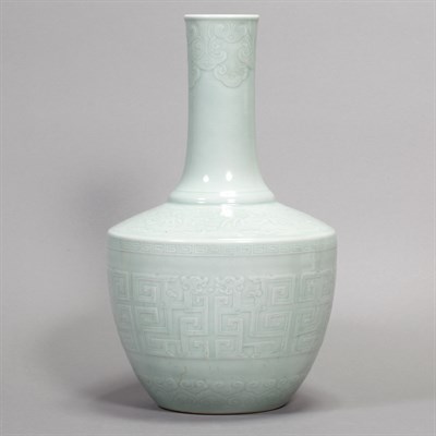 Lot 121 - Chinese Celadon Glazed Porcelain Vase Qianlong...