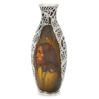 Lot 411 - Rookwood Pottery Silver Overlay Standard Glaze...