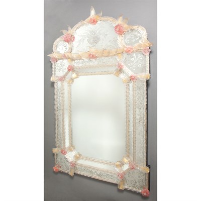 Lot 110 - Venetian Wheel Engraved Mirror Framed Mirror...