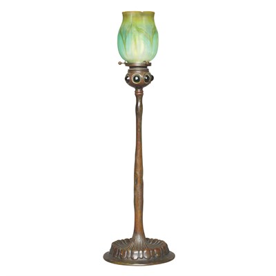 Lot 443 - Tiffany Studios Bronze and Favrile Glass...