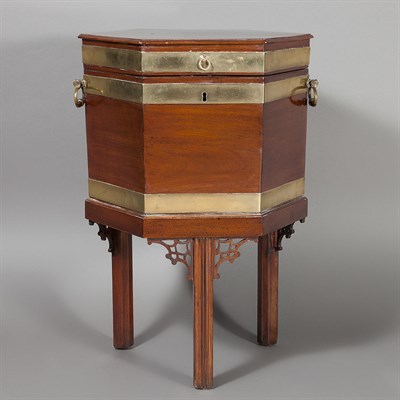 Lot 280 - George III Style Brass Bound Mahogany Cellaret...
