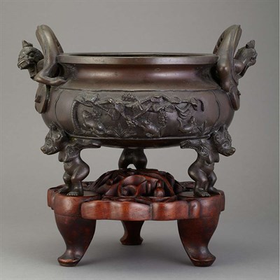 Lot 128 - Chinese Bronze Censer 19th Century The...