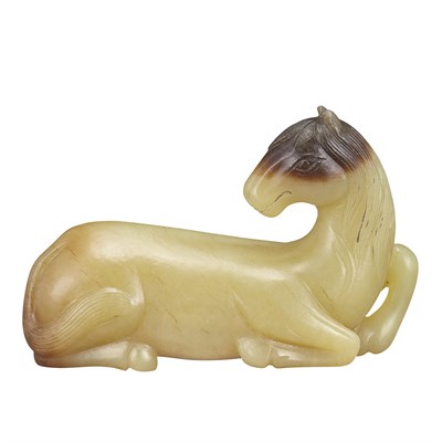 Lot 73 - Chinese Yellow Jade Figure of a Horse 18th...