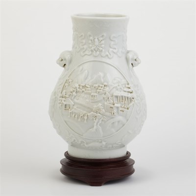 Lot 105 - Chinese White Glazed Vase 19th Century The hu...
