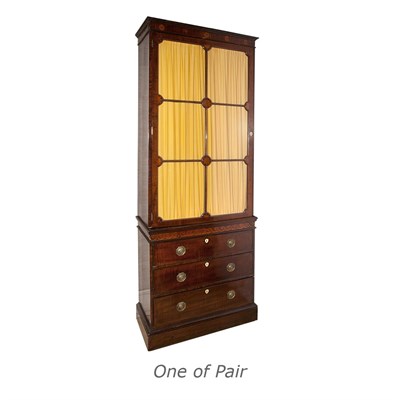 Lot 427 - Pair of George III Style Harewood and Mahogany...