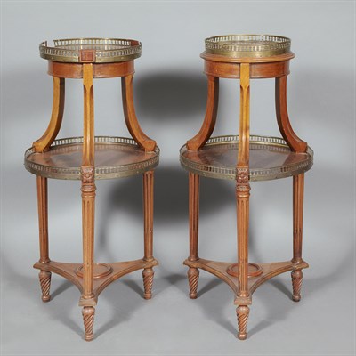 Lot 554 - Pair of Louis XVI Style Mahogany Two-Tier...