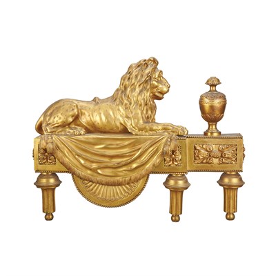 Lot 181 - Pair of Louis XV Style Gilt-Metal Chenets Each...