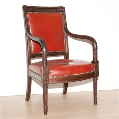 Lot 660 - Louis Philippe Carved Mahogany Fauteuil
