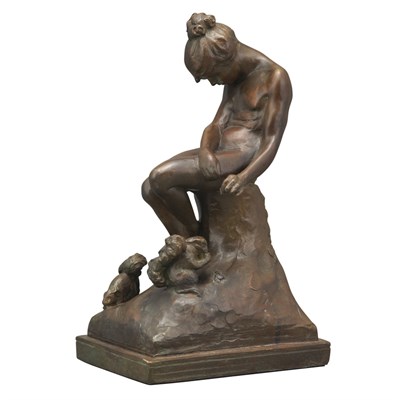 Lot 453 - American Bronze Figure of a Forest Nymph with...