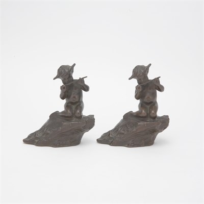 Lot 311 - Pair of American Bronze Figural Bookends Cast...