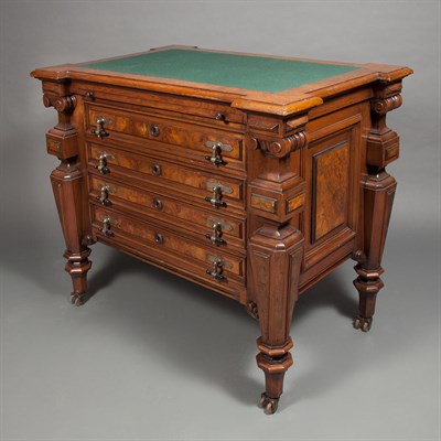 Lot 485 - American Renaissance Revival Burl-Walnut Folio...