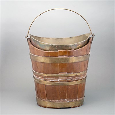 Lot 551 - George III Style Brass Bound Mahogany Peat...