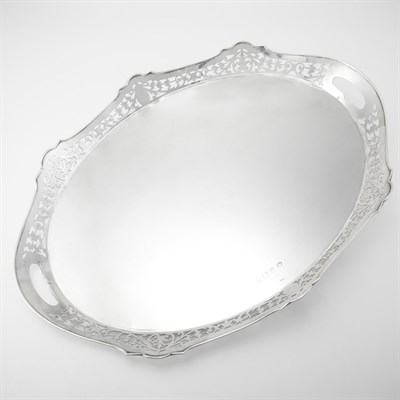 Lot 242 - George V Silver Galleried Tray Alexander Clark...