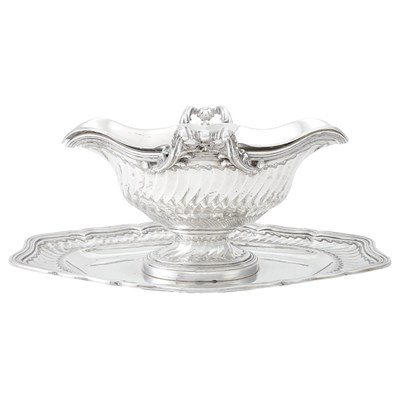 Lot 260 - French Silver Sauceboat on Stand Bointaburet,...