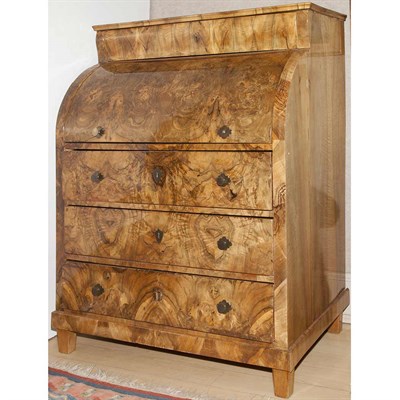 Lot 271 - Biedermeier Fruitwood Cylinder Desk Height 51...