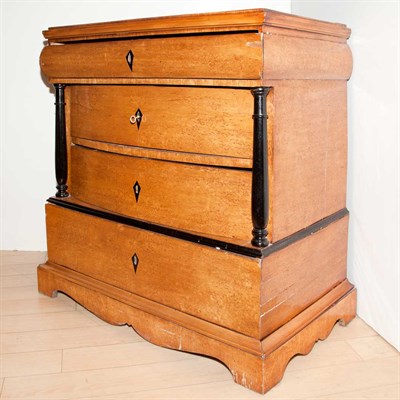 Lot 437 - Biedermeier Style Part Ebonized Birch Chest of...