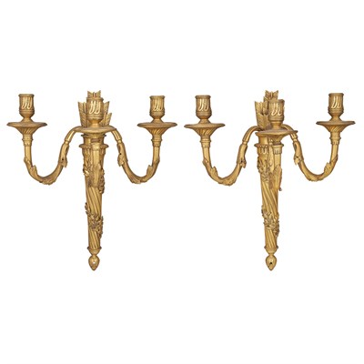 Lot 200 - Pair of Louis XVI Style Gilt-Bronze...