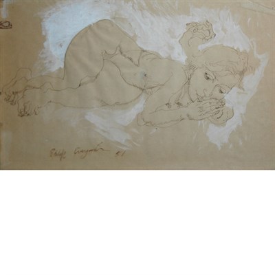 Lot 16 - Philip Evergood American, 1901-1973 Reclining...