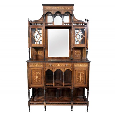 Lot 300 - Edwardian Marquetry and Line Inlaid Rosewood...