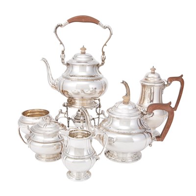 Lot 243 - George V Silver Tea and Coffee Service Adie...