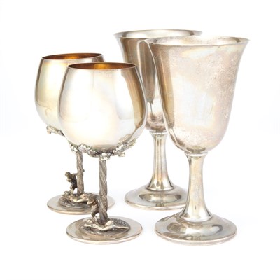 Lot 226 - Six C.E. Adler & Sons Sterling Silver Goblets...