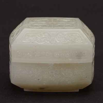 Lot 229 - Chinese White Jade Box 19th Century Of squared...