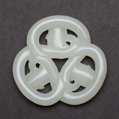 Lot 226 - Chinese White Jade Chilong Pendant The carved...