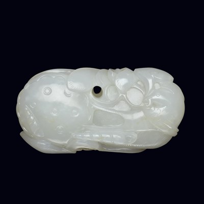 Lot 238 - Chinese White Jade Lotus Group Carved and...