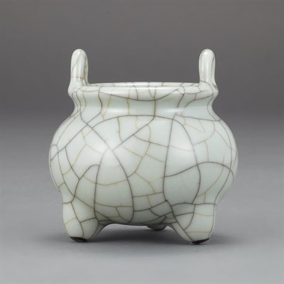 Lot 185 - Chinese Celadon Glazed Porcelain Censer...