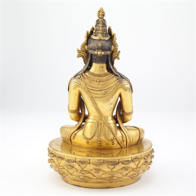 Lot 39 - Mongolian Gilt-Bronze Tara Seated in...