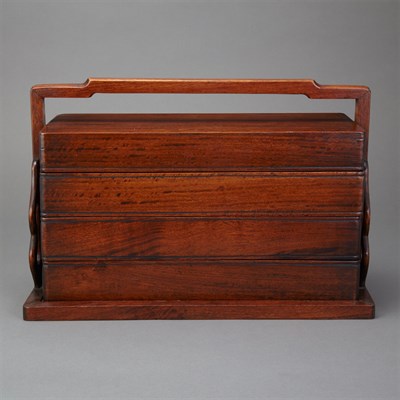 Lot 246 - Chinese White Hongmu Sectional Box 20th...