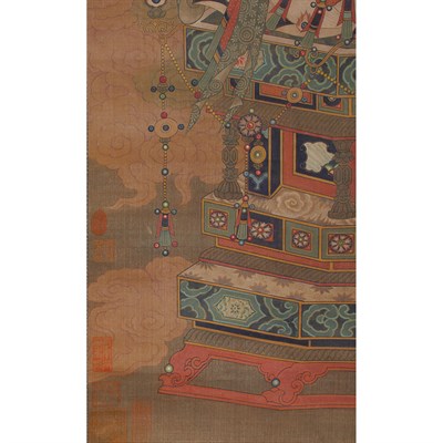 Lot 283 - Chinese School Qing Dynasty Hanging scroll,...