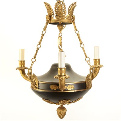 Lot 333 - Empire Style Gilt and Patinated-Metal...