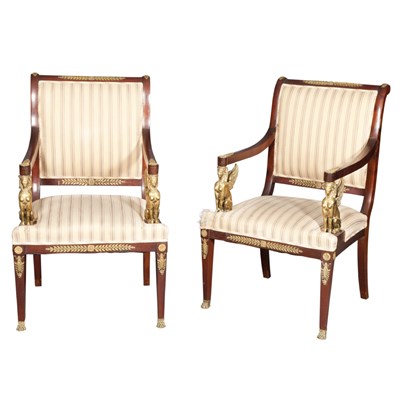 Lot 198 - Pair of Empire Style Gilt-Metal Mounted...