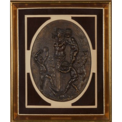 Lot 171 - Pair of Neoclassical Style Bronze Plaques...