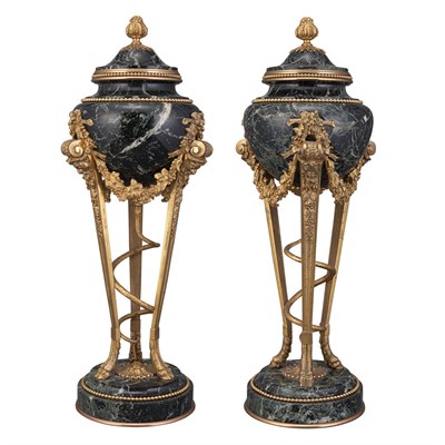 Lot 538 - Pair of Louis XVI Style Gilt-Bronze and Green...