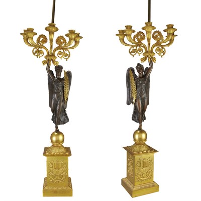 Lot 551 - Pair of Charles X Gilt and Patinated-Bronze...