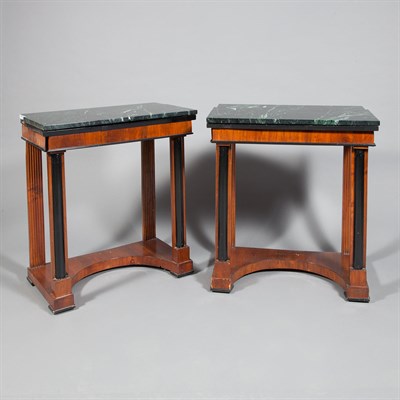 Lot 535 - Pair of Neoclassical Style Black Painted...