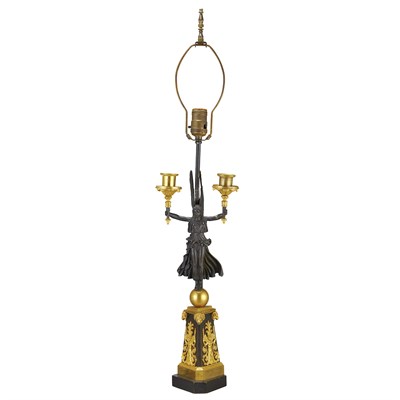 Lot 627 - Pair of Empire Gilt and Patinated-Bronze...