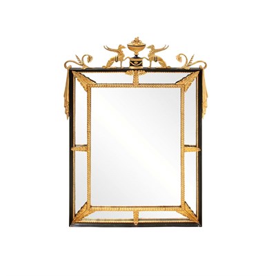 Lot 139 - Empire Style Gilt and Black Painted Wood...