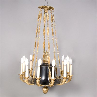 Lot 335 - Empire Style Gilt and Black Patinated-Metal...