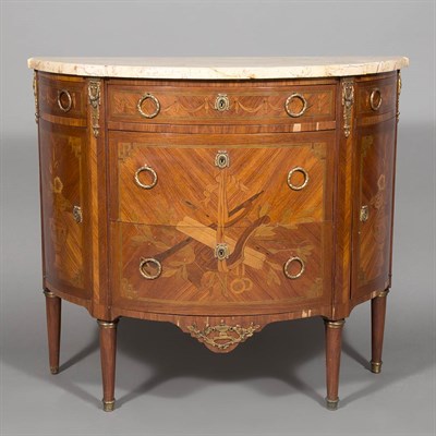 Lot 165 - Louis XVI Style Gilt-Metal Mounted Marquetry...